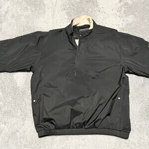 FootJoy Jacket Mens Large Black DryJoys Golf Short Sleeve Windbreaker